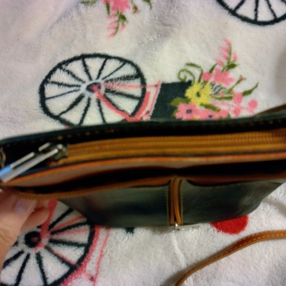 Vera Pelle Crossbody Bag Made in Italy Leather Zipper Front Nice - Picture 7 of 12